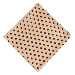 Gold w/ Navy Polka Dot Pocket Square Handkerchief